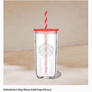 NWT Starbucks 2026 Valentines Recycled Glass Cold Cup 16 ounces